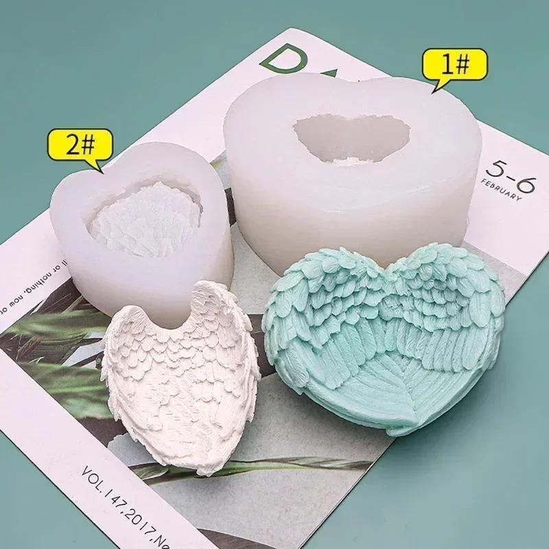1 Pcs Angel Love Wings Silicone Mold Office Storage Epoxy Ornaments Key Candle Holder Mold Candle Making Supplies