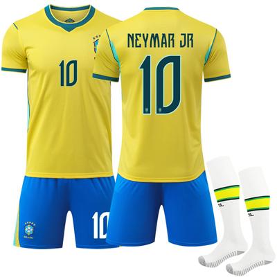 2627 Neymar Jr. No. 10 Brazil Home World Cup Jersey