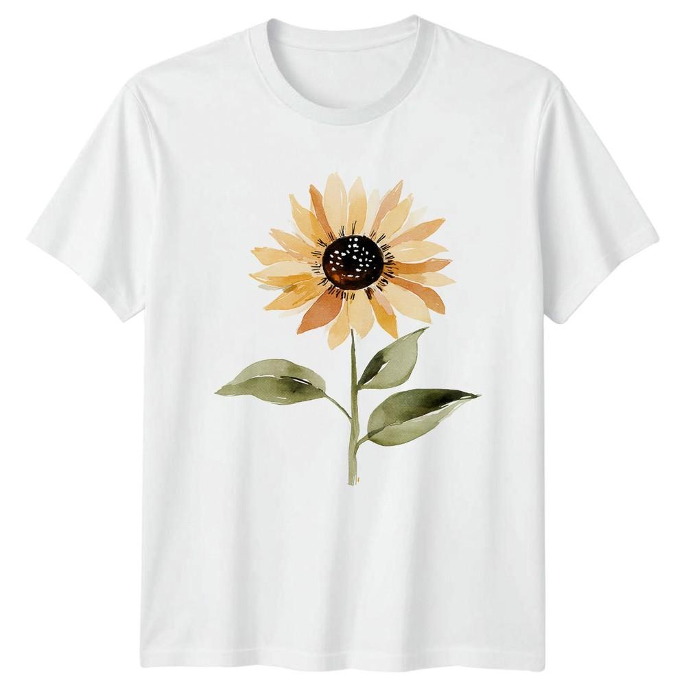 Watercolor Sunflower Floral Botanical Unisexs TShirt Mothers Day S