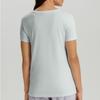 Hanro V Neck ShorT sleeVe T shirT 74842 Vapor whiTe 