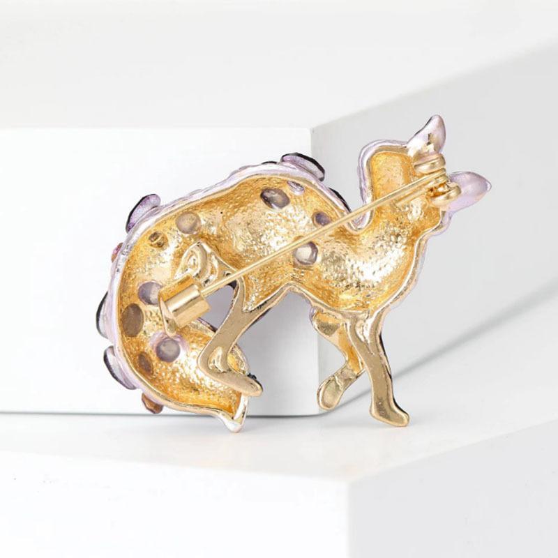 Rhinestone Fox Brooch Lightweight Enamel Craft Sparkling Accessory for Date Nights Office Attire Decor