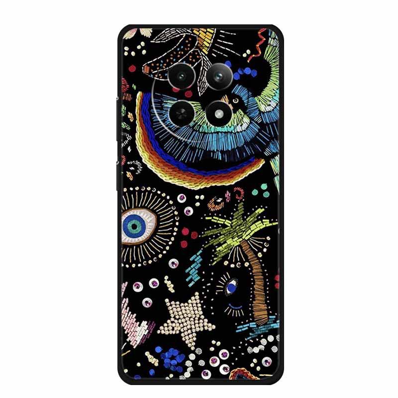 Realme 12 5G Phone Case: Embossed Color Painting, Drop-proof with Concave-convex Texture - 1 Piece