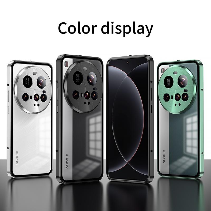 Elastic Snap Magnetic Metal Bumper Frame Case For Xiaomi 15 Ultra 5G 6.73" Clear Frosted PC Lens Protection Back Cover