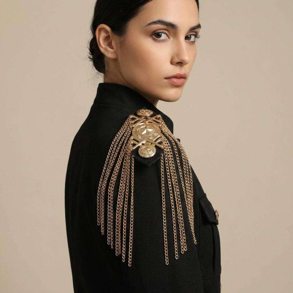 Shoulder Pad Shoulder Epaulette Badges Tassel Chain Epaulet Epaulette Clothing Accessory