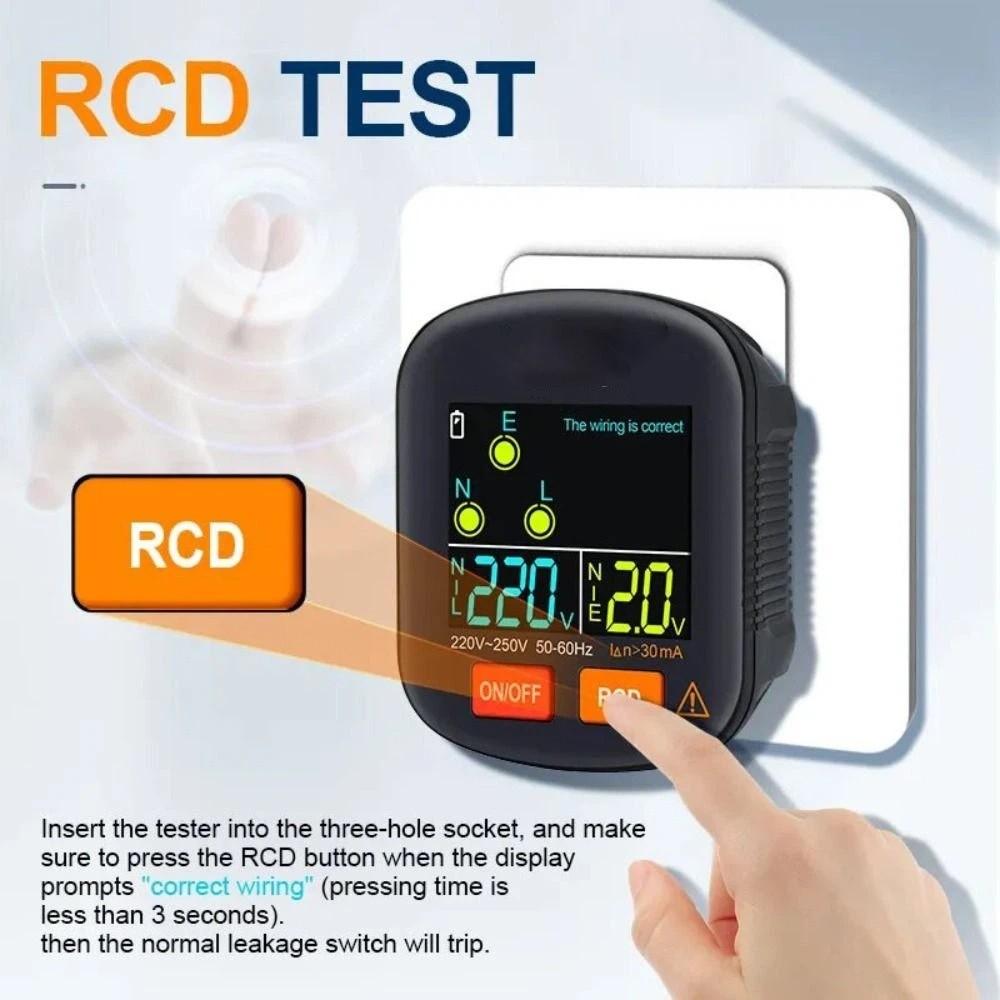 Ground Zero Line Socket Detector Digital Smart Digital Outlet Checking Tool Socket Tester  EU Plug