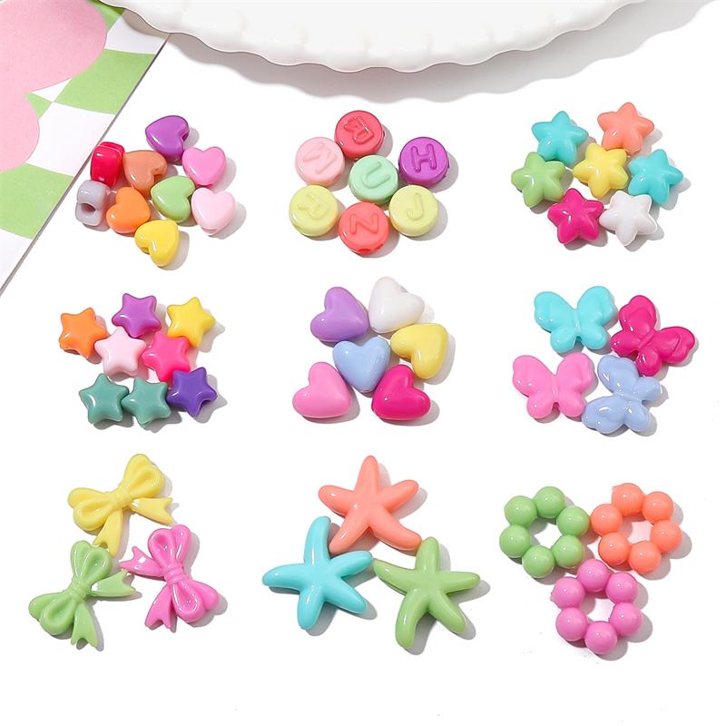 20-200 stk Akryl Søte Hjerte Stjerne Perler For DIY Halskjede Armbånd Øredobber Smykkefremstilling Håndverkstilbehør