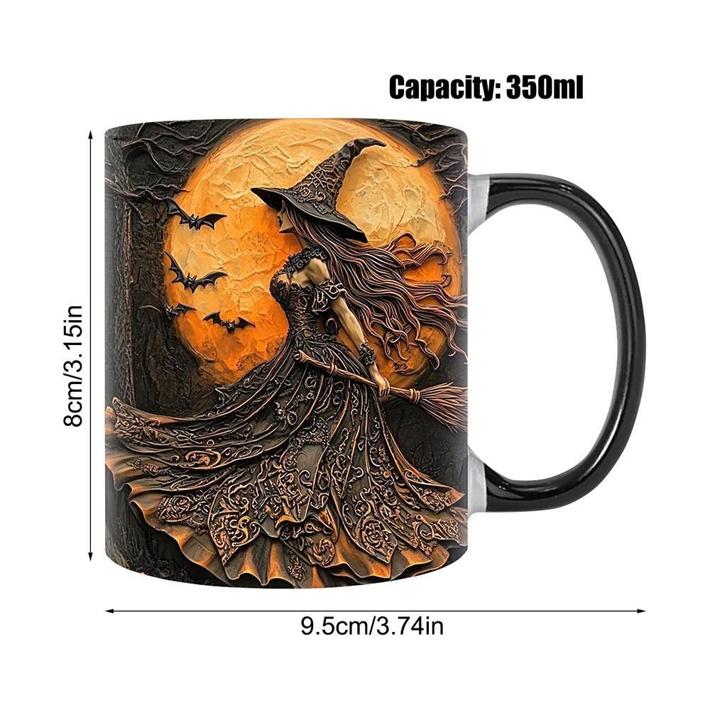 1pcs Witch Coffee Mug 350ml Ceramic Coffee Cup Water Cups Summer Winter Drinkware Birthday Gifts Halloween Gift For Women Men