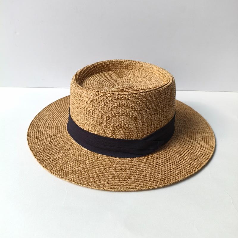 High-quality women's hats cross-border custom French top hats, straw hats, high-end seaside vacation photos