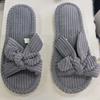 Girl cotton slippers bow home plush slippers indoor fluffy women fluffy