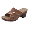 The new large-size shoes are simple, European and American style thick-heeled slippers.