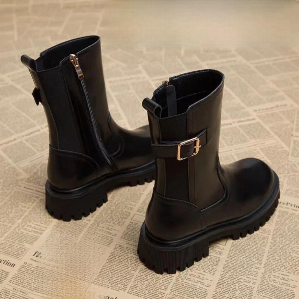 Smoke Tube Boots for Women In  Popular Autumn and Winter Solid Color New European Selling Short Boots