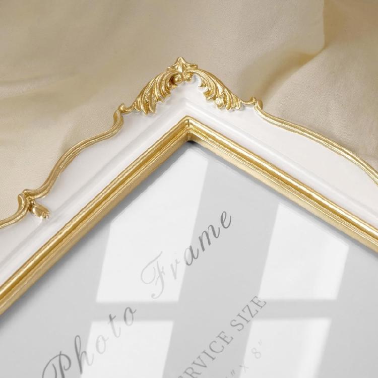 Antique Ornate Photo Frame with Floral Relief Vintage Picture Frame Wall and Tabletop Display for Home Decors Art Gallery