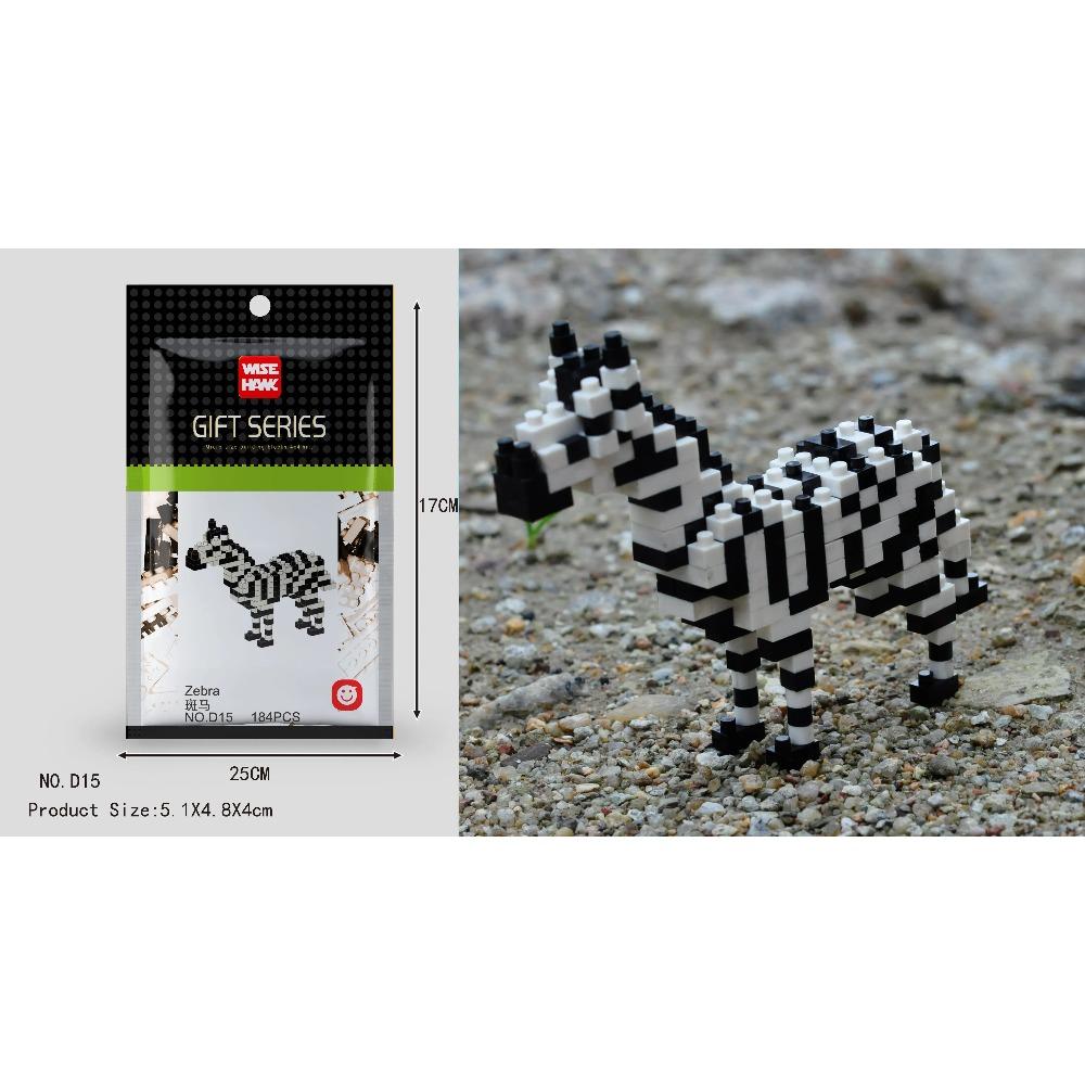 Mini Building Blocks 3D Animal Diamond Model Micro Bricks Dog Cat Bird Moose Wolf Panda Macaw Toys For Children Birthday Gifts