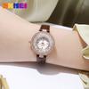 SKMEI 2009 Grace Brown Lady New Design Quartz Watch Costume Leather Band Elegance Diamond Vintage Casual Hand Watch