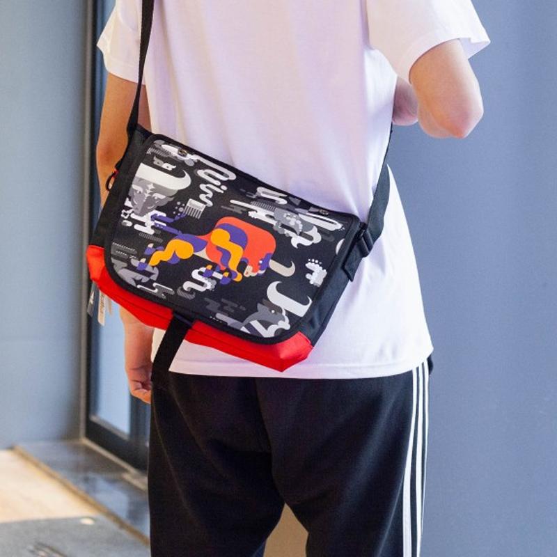 New Adidas Recycled Polyester Crossbody Bag, Shoulder Bag Unisex Black Light Scarlet GN9863