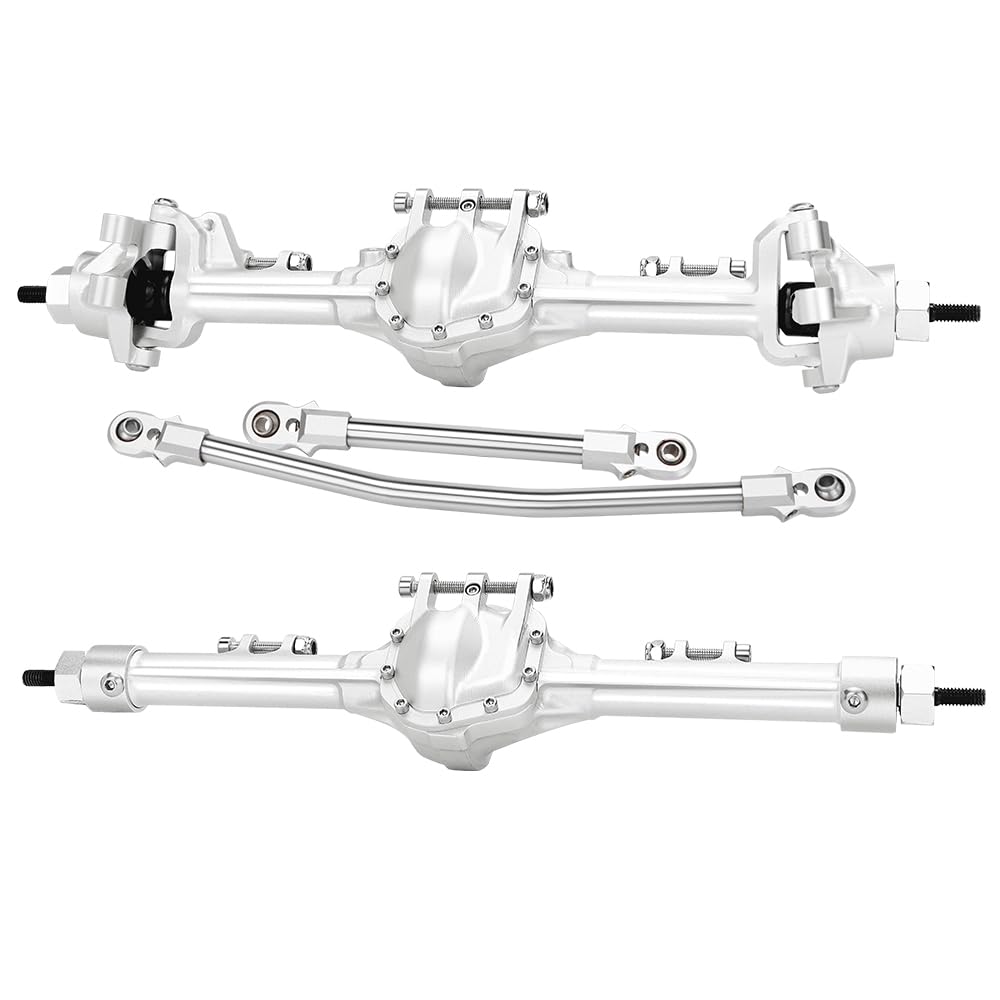 GLOBACT Aluminum Front & Rear Axles Set for 1/10 Axial SCX10 I II RC Crawler Car Upgrade Accessories