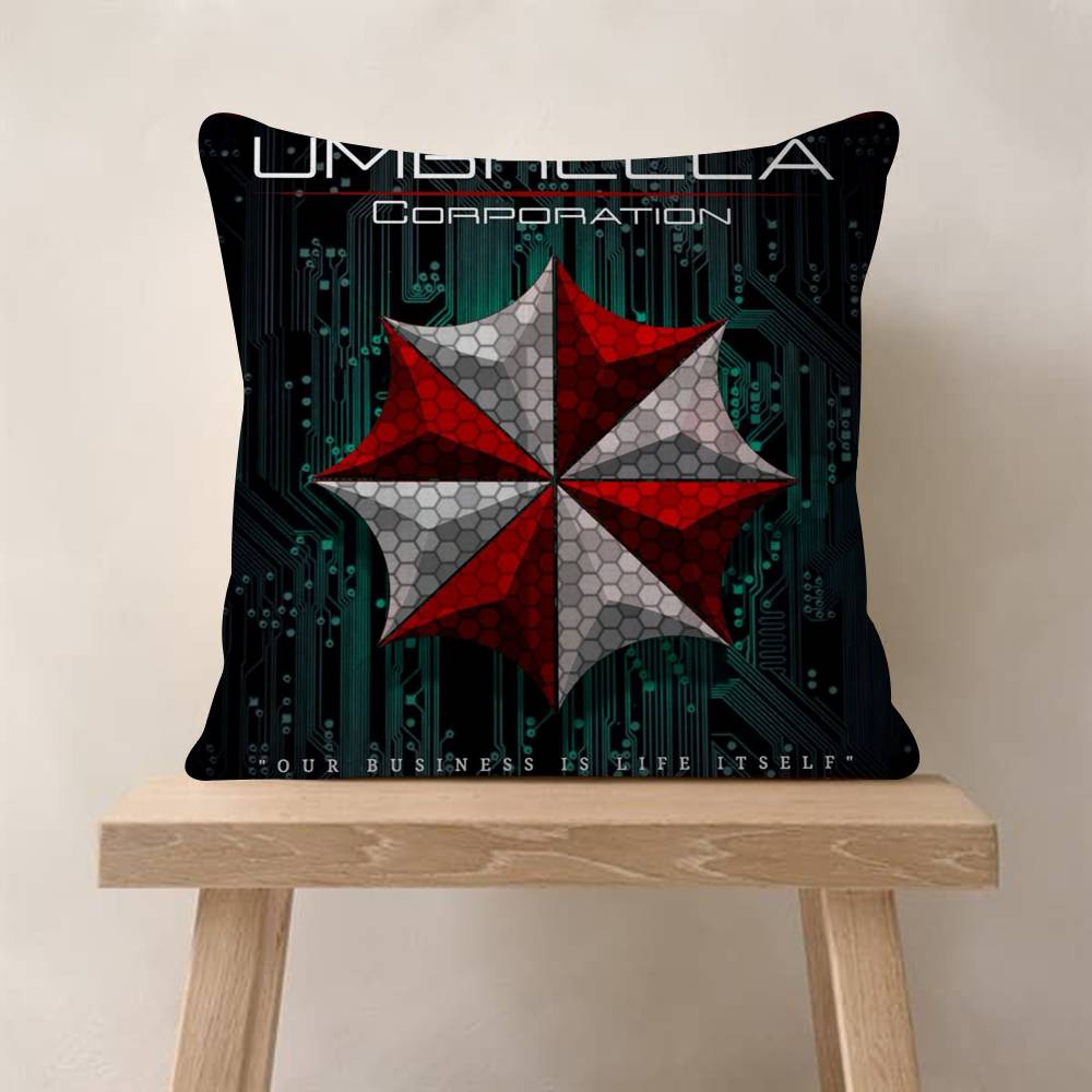 Game R-Resident E-Evil U-Umbrella Double-Sided Printed Pillow Cover Short Plush Suitable Living Rooms Sofas Throw Cushion Cover