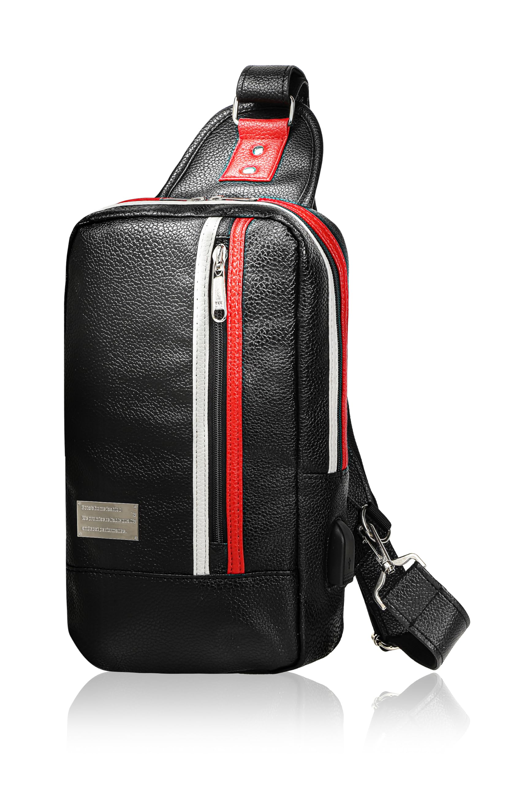 

Сумка через плечо Home Body с YKK USB PU и оригинальной подарочной упаковкой в комплекте, на молнии, черная, белая, Cota s [Обновленная модель], мужская сумка, на молнии, порт, кожа,