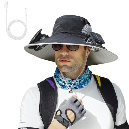 

Уличная шляпа с двойным источником питания, широкополая шляпа от солнца