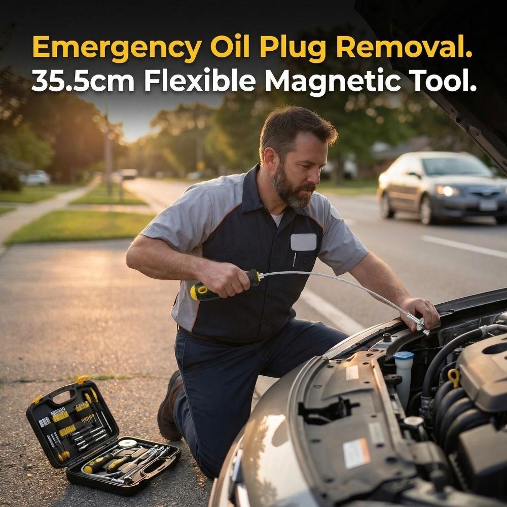 14 Inch Magnetic Oil Drain Plug Remover Vehicle Sump Plug Removal Tool  Vehicle Maintenance