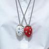 Collar de Zirconita de Fresa Para Mujer Minimalista Lindo Dulce Cadena de Suéter de Lujo