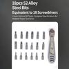 Professional Ratchet Wrench Kit Including 18Bits 1Handle for Automotive Repair Furniture Assembly Mechanical Maintenance