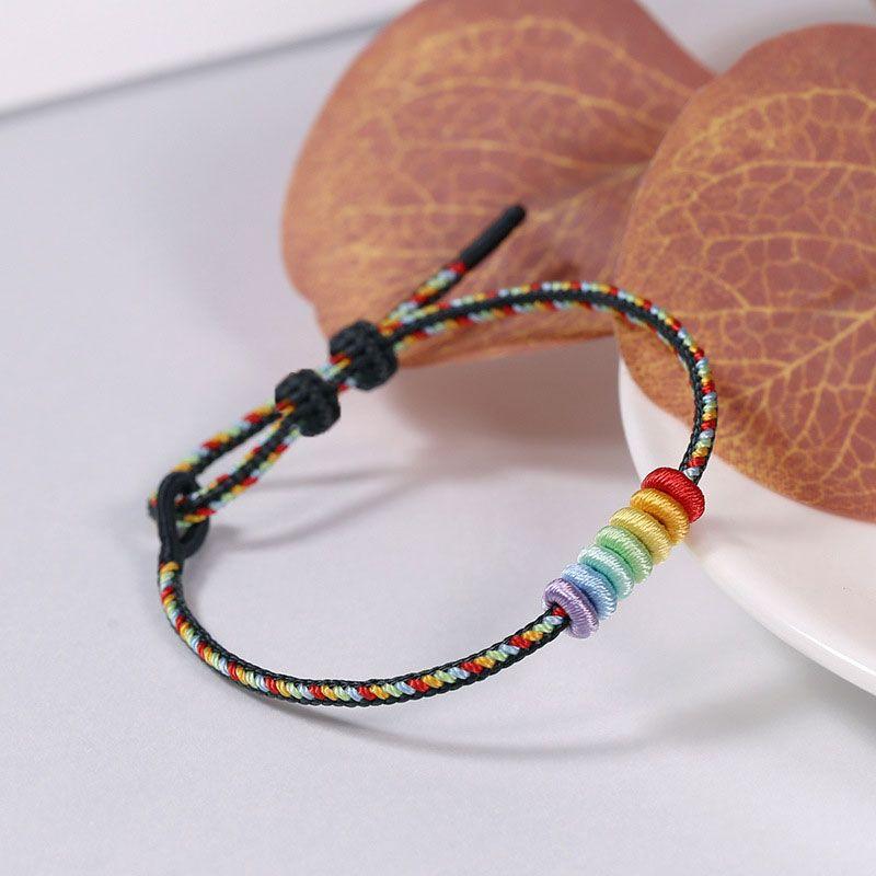 

Mo Xiangjie Парные браслеты для пары Готовое изделие Носимый Золотой Браслет с бусинами удачи Ручной работы Браслет с персиковым цветом Белая Красная веревка Phase guard-male 15-19cm/3mm(Seamless circle)