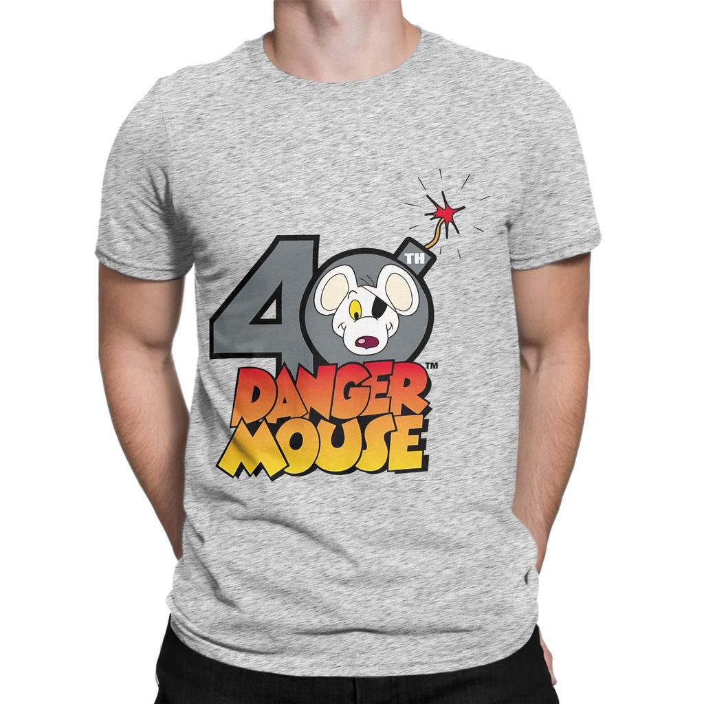 Maglietta 100% Cotone Novità 40° Anniversario di Danger Mouse Top Magliette Per Unisex