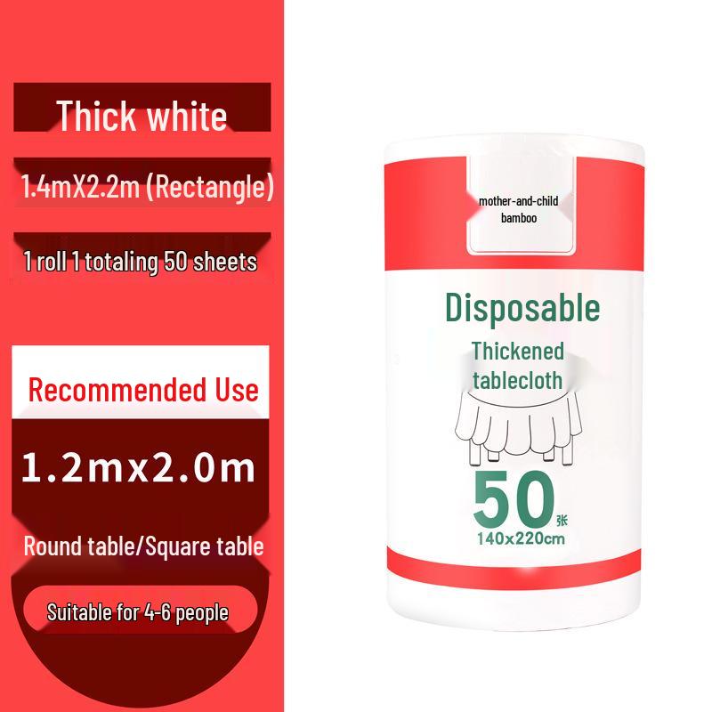 Thickened Waterproof Disposable Plastic Tablecloth for Round & Rectangular Tables