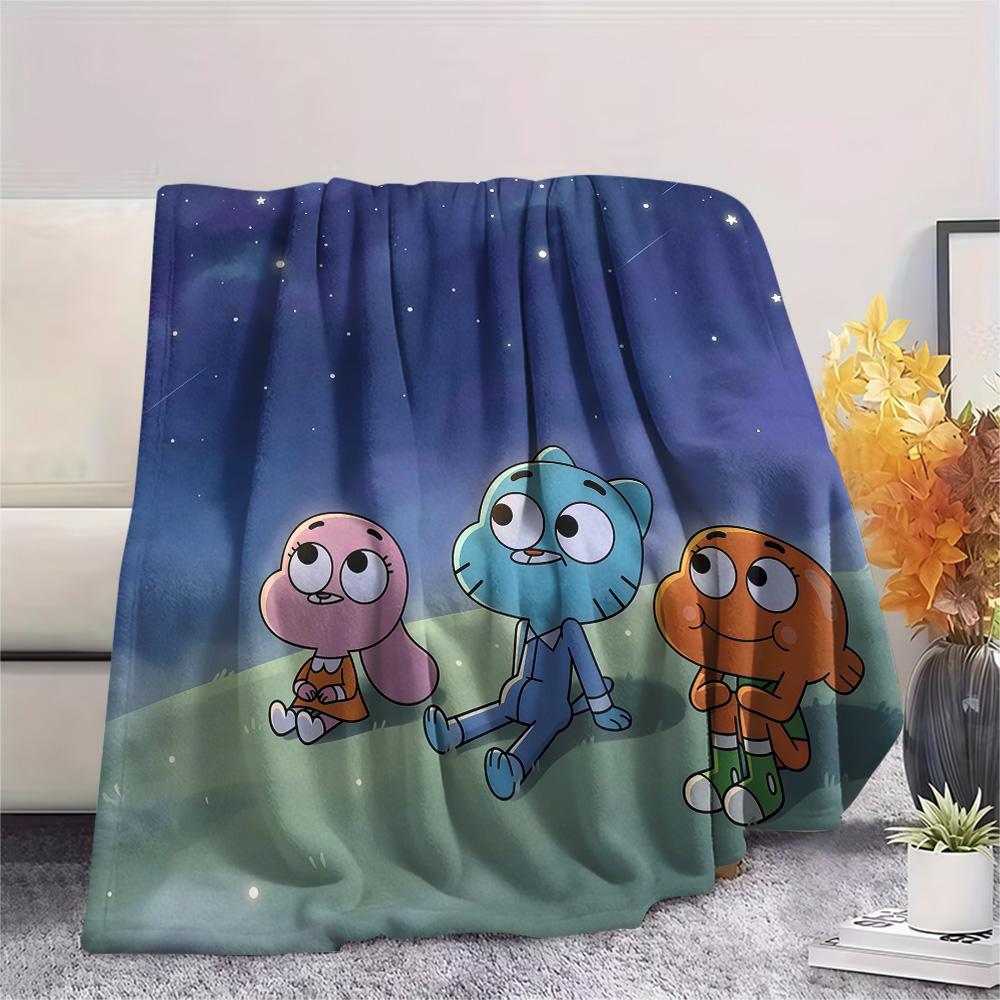 The Amazing World of Gumball Flannel Blanket, High quality Comfortable for All Seasons, Home Decor, Warmth and Comfort