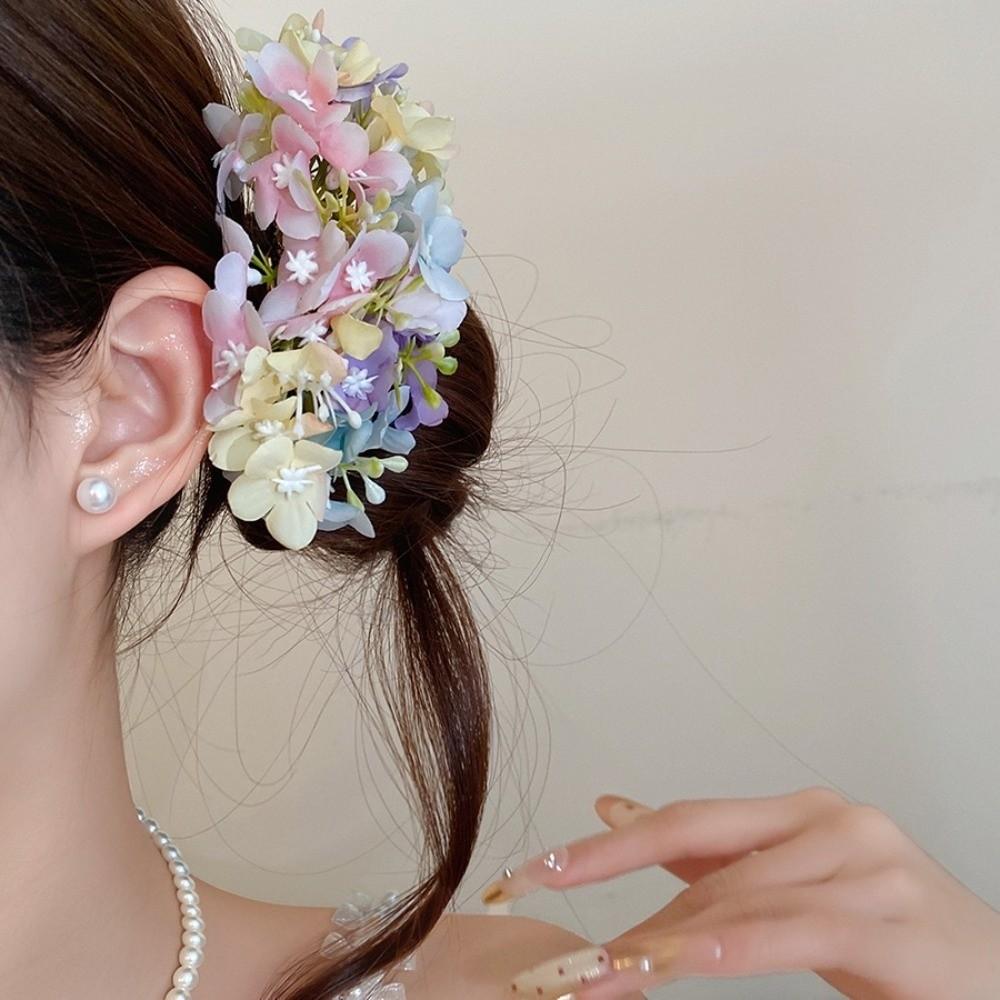 Bohemian Flower Hair Stick Colorful Bride Hair Accessories Elegant Side Clip Daily