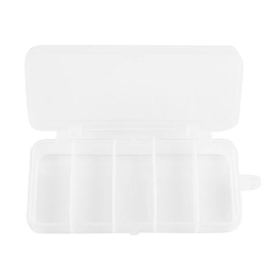 5-Compartment Fishing Lure Box, Soft Hard Bait Hook Fishing Accessory Organizer Case, Clear Visible Plastic Fishing Tackle Storage Container