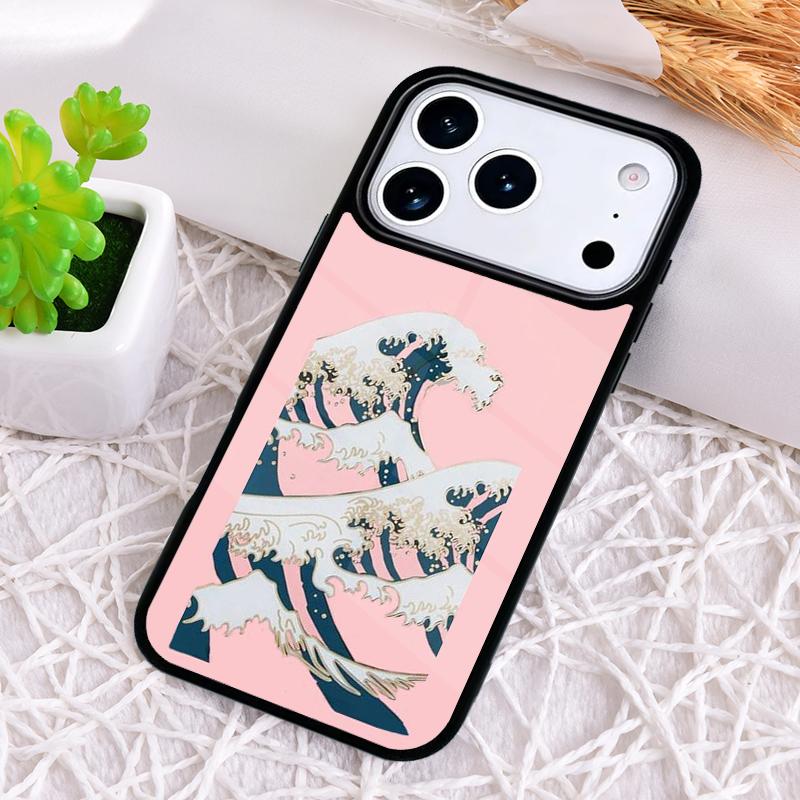Cartoon Cute Stylish Waves Phone Case for iPhone 17 Air 16 15 11 12 14 13 Pro Max Shockproof Cover