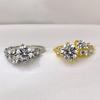New Round Yellow Diamond Synthetic High Carbon Diamond Ring