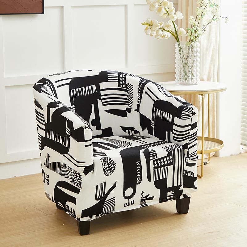 1Pc Stretch Spandex Club Chair Covers Elastic Geometric Pattern Armchair Slipcover Removable Single Tub Sofa Covers Protector
