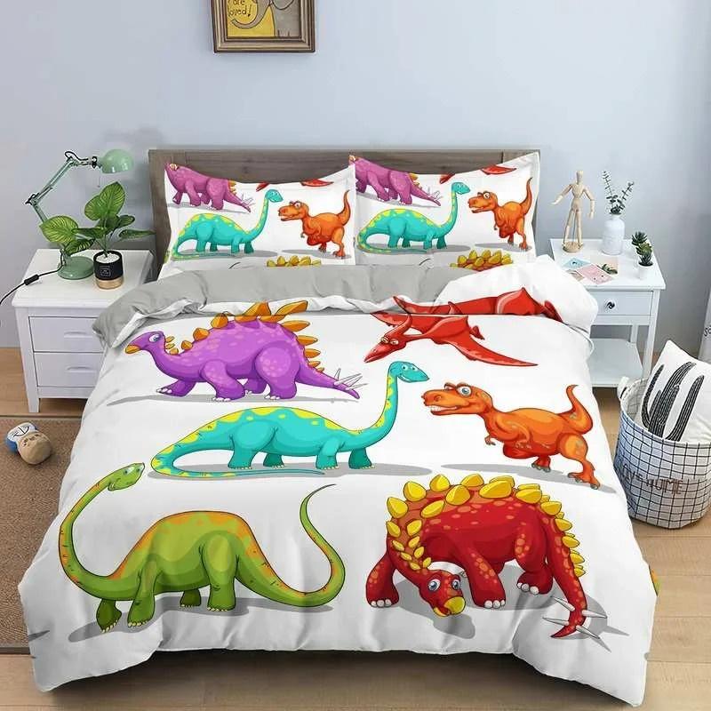 Polyester Comfortable Cartoon Pattern Duvet Cover Set 3-Piece Set With Duvet Cover And Pillowcases King Queen Twin Sizes For Boys Girls And Kids