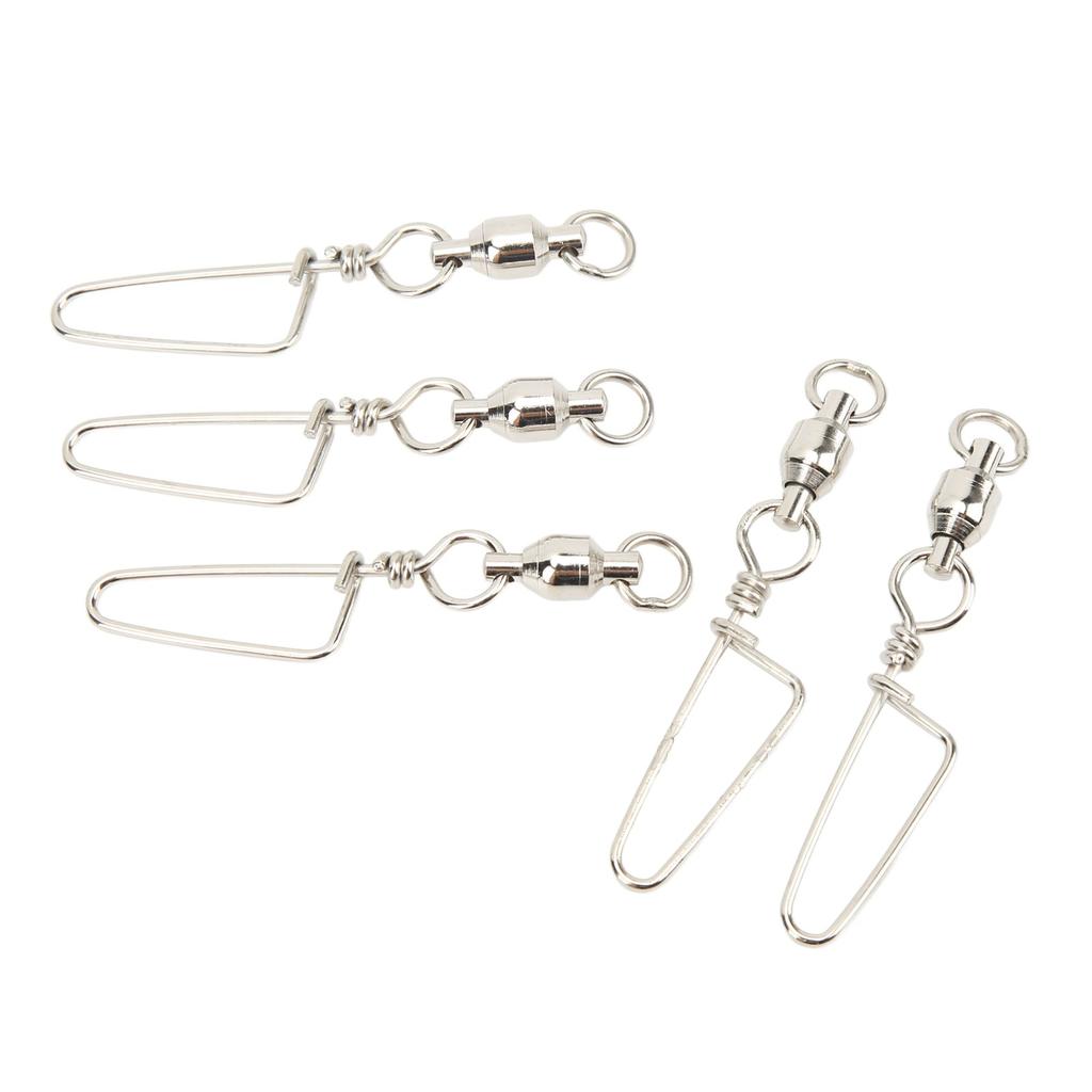 20PCS Fishing Snap Swivels Stainless Steel High Strength B Type Ball Bearing Swivels for Freshwater Saltwater Fishing 4#