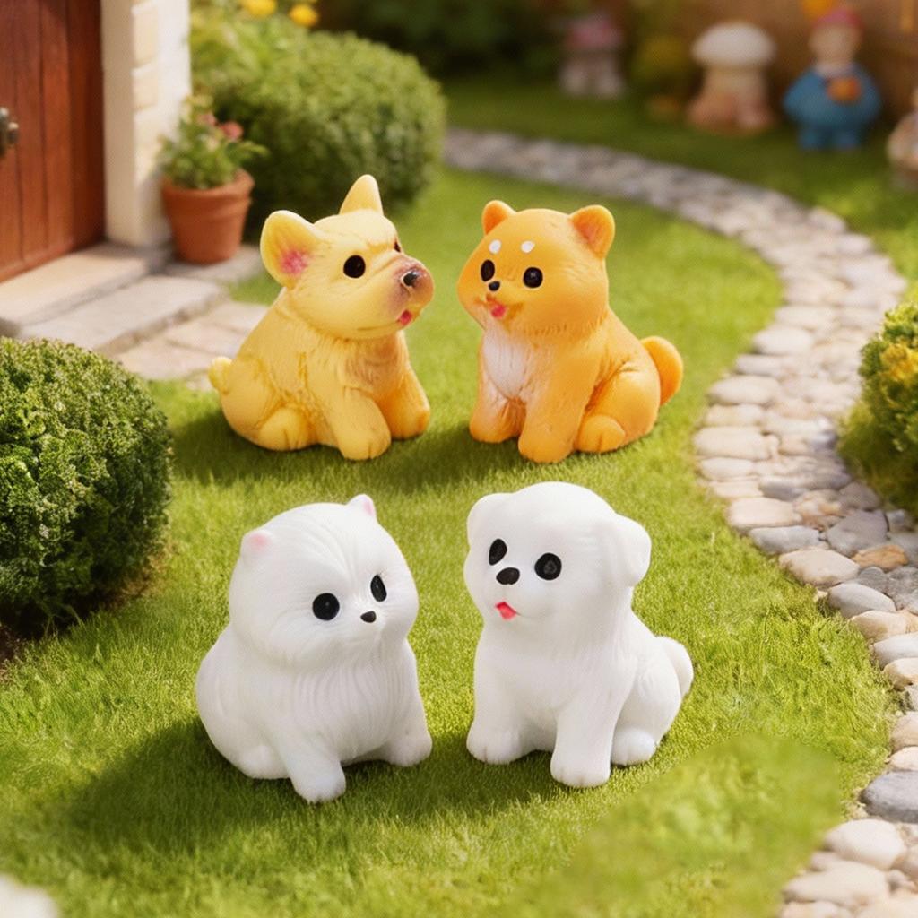 9 PEÇAS/CONJUNTO Artesanato em Resina Figura Miniatura Pequena Para Bonsai Micropaisagem Jardim de Fadas Decoração Cachorrinho Fofo Animal Decoração
