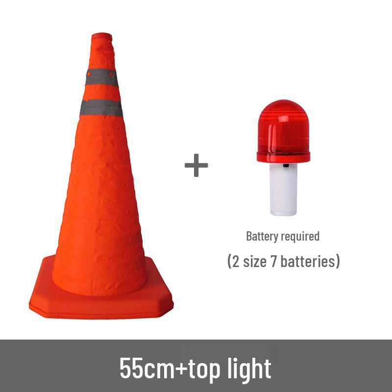 Car with Retractable Traffic Cones: Folding, Reflective, Triangular, and Portable Emergency Parking Warning Indicators