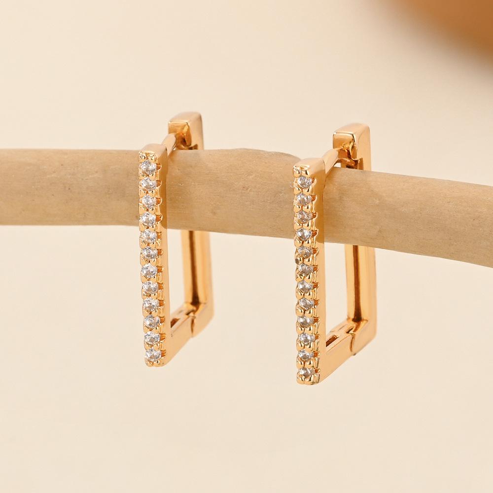 Gold Multi-Style Zircon Hoop Earrings for Women