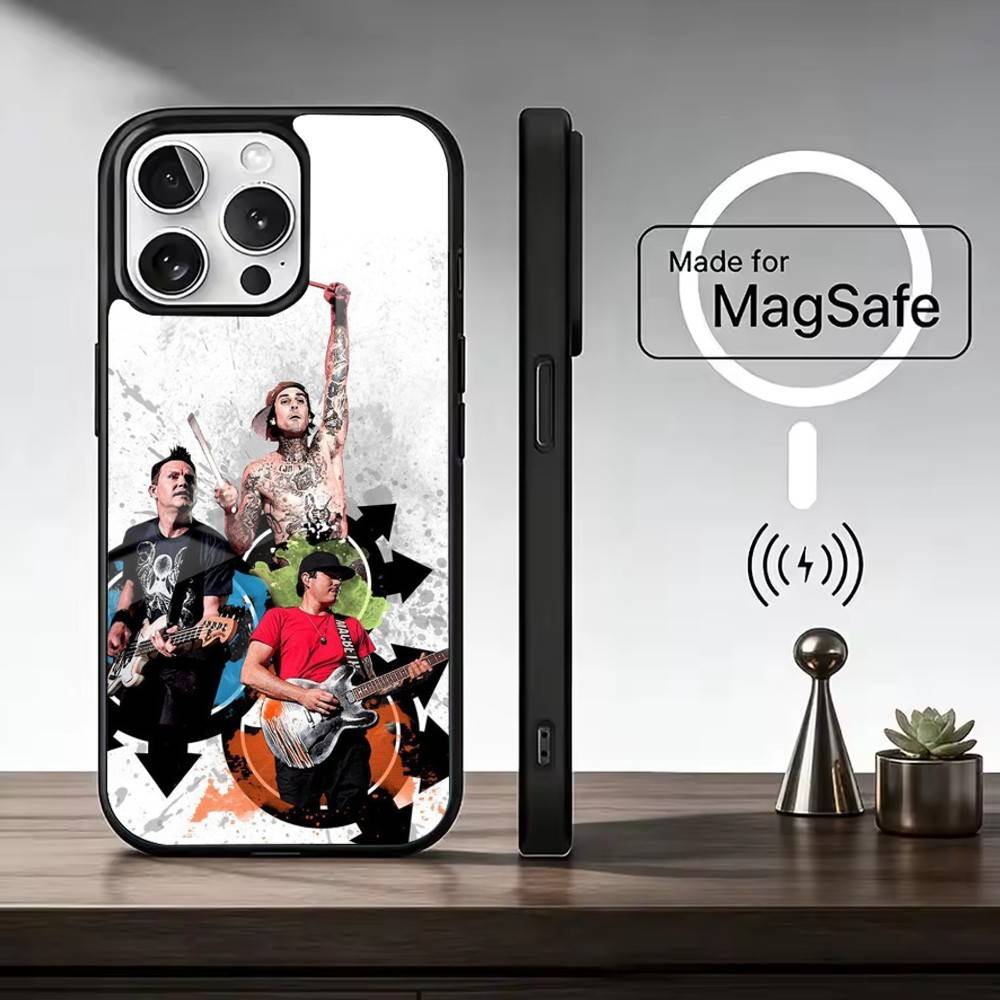 p-Punk B-Blink-182 Band    Phone Case For iPhone17,16,15,14,13,12,11 Plus,Pro Max Magnetic For Magsafe Wireless Charging iPhone12mini