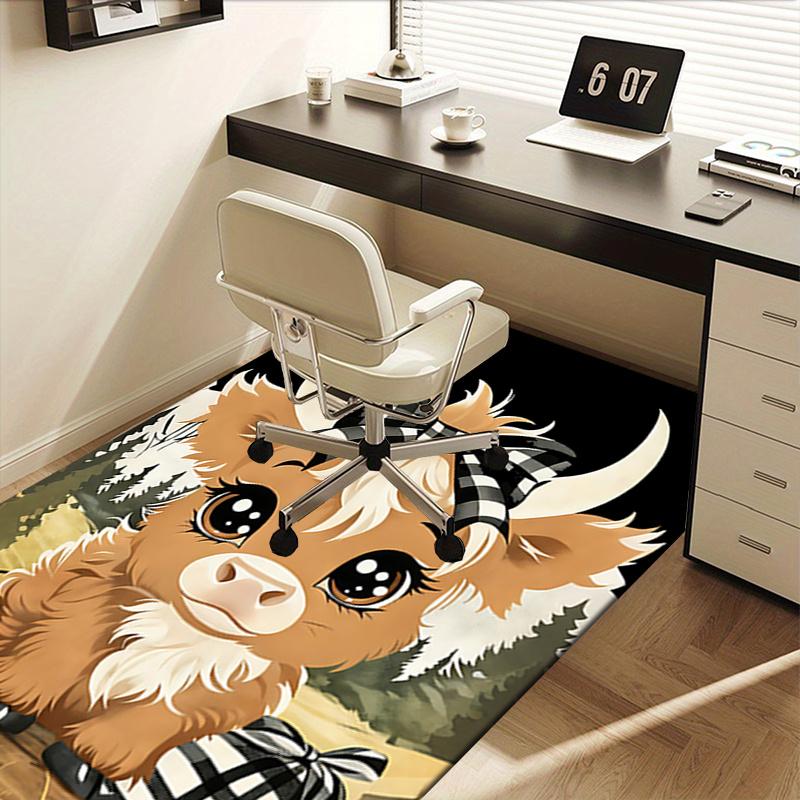Charming Buffalo Chair Mat Office Carpet with Plaid Bow Design for Home Decor and Gift Ideas