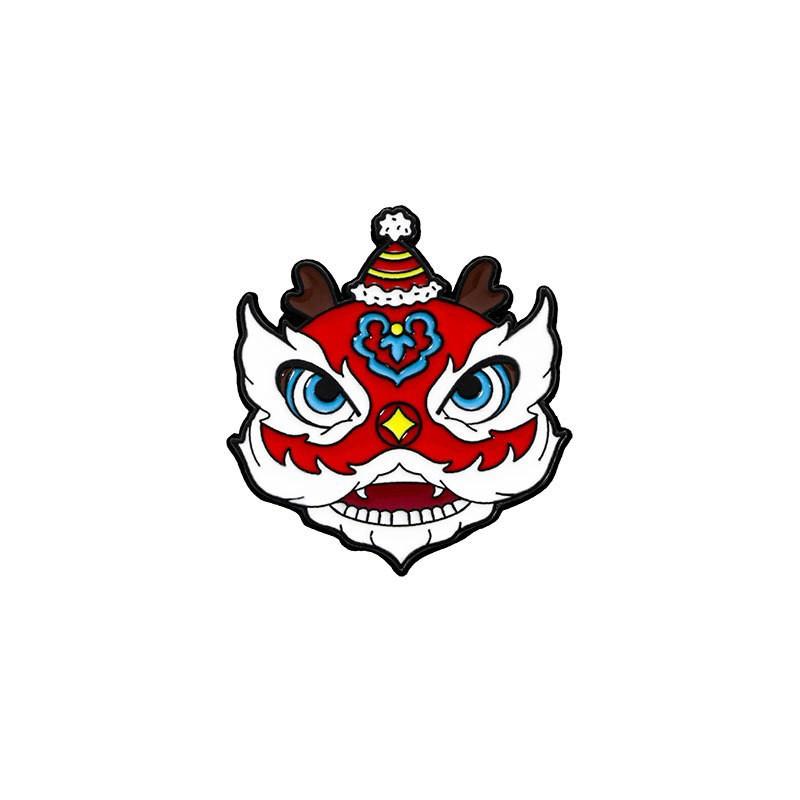 Zinc Alloy Enamel Dropping Brooch, Cute Cartoon Lucky Panda Snake Pattern 2025 Year of the Snake, New Year Festival Decorative Lapel Pin Badge