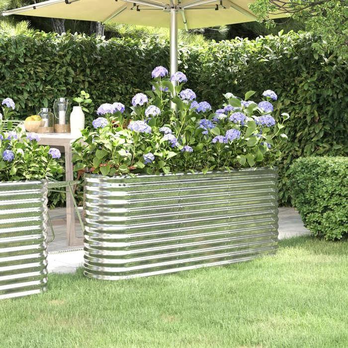 VidaXL Raised Garden Bed Flower Pot Planter Box Raised Bed Patio Terrace Outdoor Galvanized Steel 152x40x68cm 318897