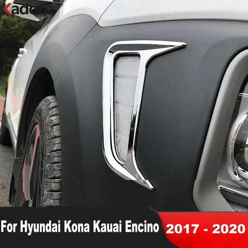 Side Turn Signal Light Lamp Cover Trim For Hyundai Kona Encino Kauai 2017 2018   Chrome Car Exterior Accessories