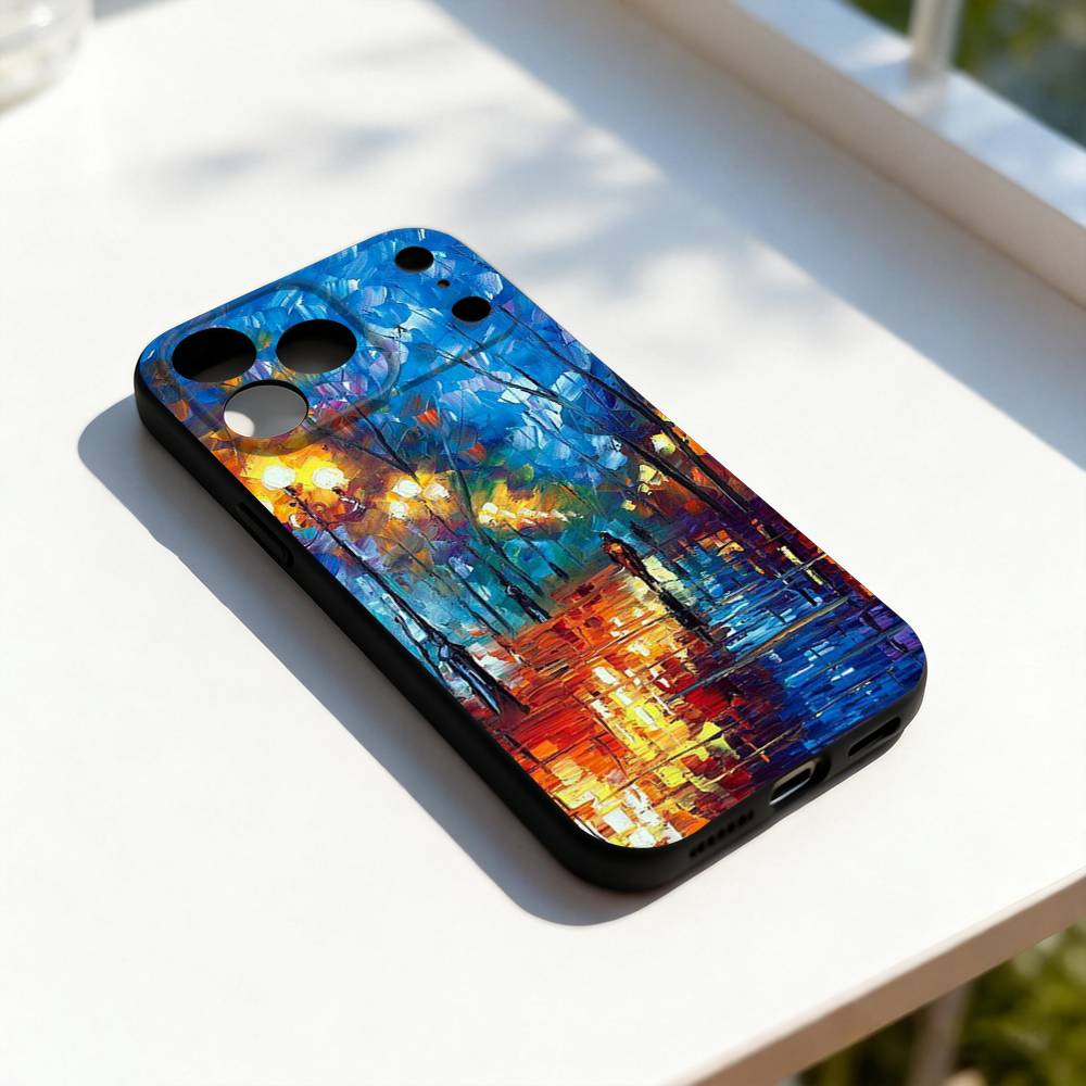 

L-Leonid A-Afremov Painting Phone Case For iPhone 17,16,15,14,13,12,11,Pro,Max,Plus,E,SE4,Air,Mini Black Soft Cover iPhone16e