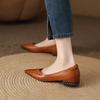 Fashion NEW Autumn/Spring Women Pumps Genuine Leather Shoes for Women Pointed Toe Low Heel Shoe Concise Slip-on Plus Size Handmade Shoes