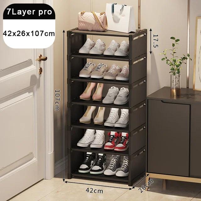 Shoe Organizer Shelf Multi-layer Stackable Dormitory Home Storage Stand DIY Wall Corner Space Saving Adjustable Shoe Organizer