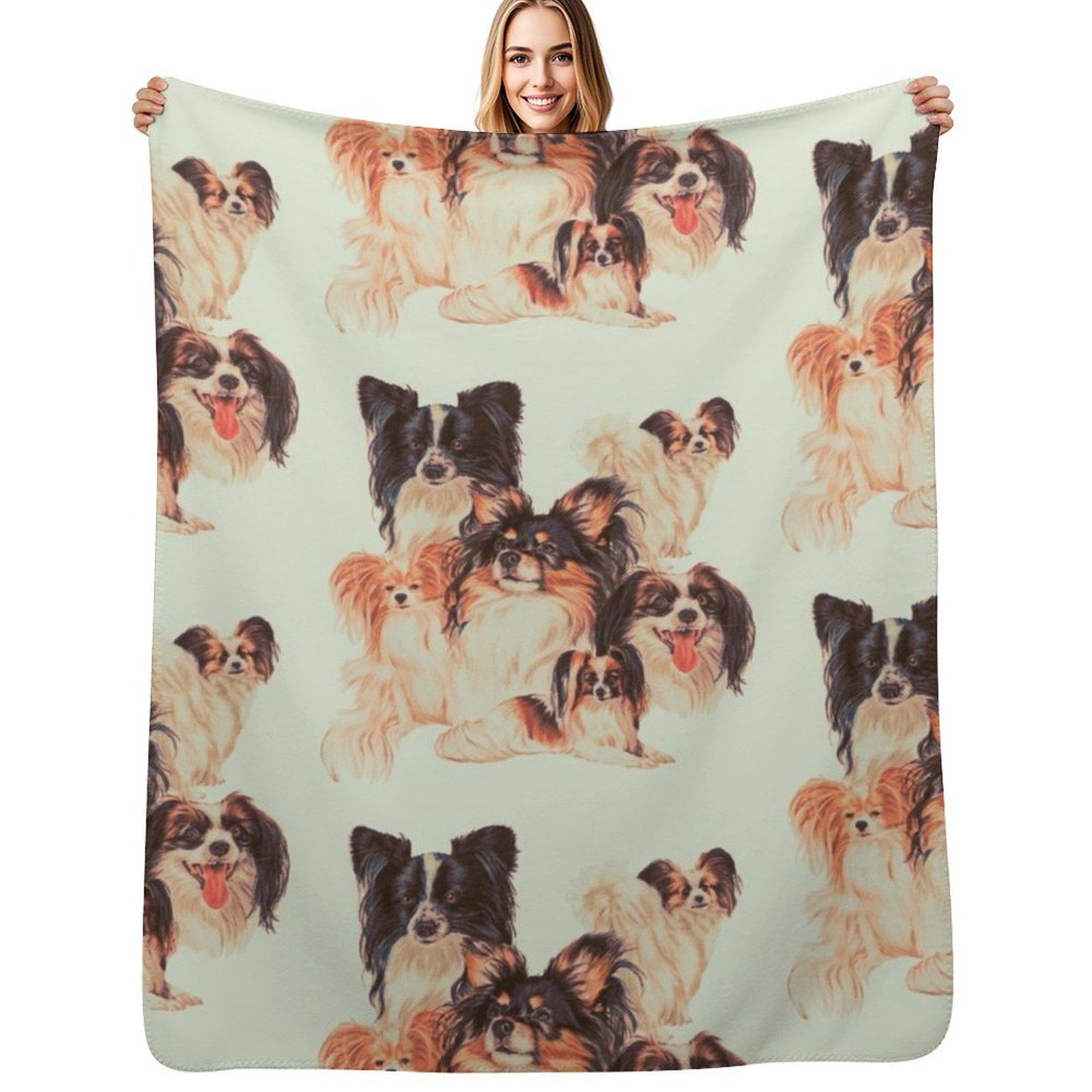 

Papillon Montage Throw Blanket Cozy Napping Blanket Gift for Mom Dad 102x76cm(40x30in)