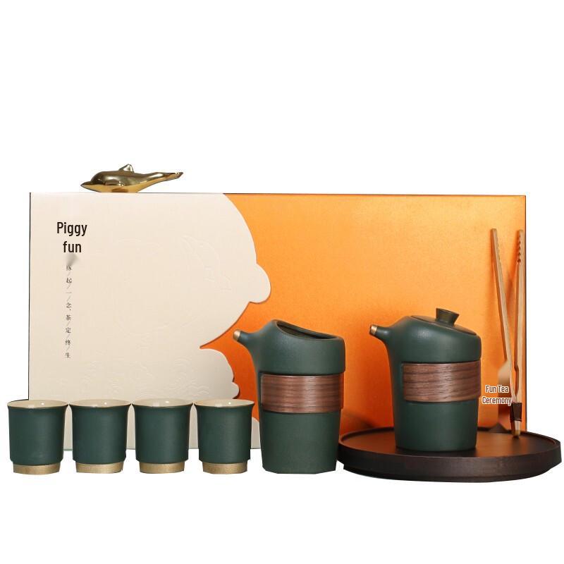 Dolphin Fun Green Ceramic 9-Piece Tea Set